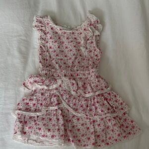 Loveshackfancy Charming Pink Floral Ruffle Dress for Kids